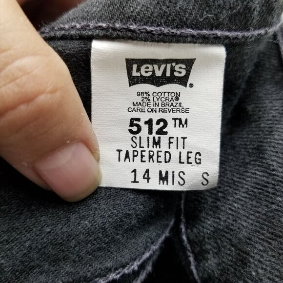 Levi's Jeans Womens 14 Black 512 Slim Fit Tapered Vintage Stretch Denim - Picture 11 of 14